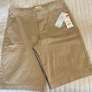 NWT!! Boys' Flat Front Uniform Chino Shorts in Khaki - Cat & Jack Size 14